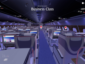 エミレーツ航空、「A380」の機内を散策できるVR体験を公式サイトで公開